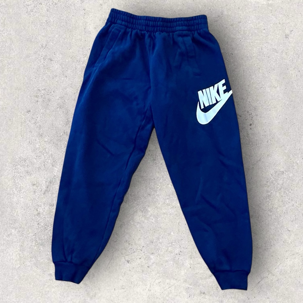 Nike Kids Navy Blue Sweatpants with White Logo